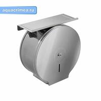 Диспенсер для туал.бум. с ключом - барабан с полочкой, полир.нерж.- ГЛЯНЕЦ d250мм, глубина 120мм